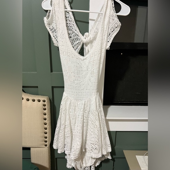 Free People Beach crochet tie back romper - Picture 4 of 6